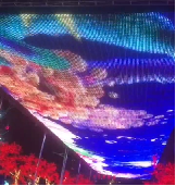 Écrans les plus récents, légers, P25 LED Mesh Sky LED Film Screen Advertisement Sky Fly Flag, affichage LED volant
