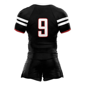 Vente directe d'usine Nouvelle conception Slim Fit Logo personnalisé Ensembles de maillots de rugby Meilleure qualité 100% polyester Séchage rapide Respirant - Product Image 3