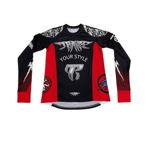 Venta al por mayor personalizada de montaña de los hombres de la sublimación de manga larga jersey de media manga camisetas de carreras de motos Motocross Jersey - Product Image 3