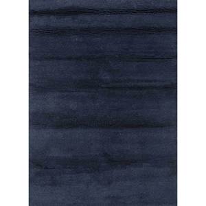 Tapis artisanal en laine et soie patchwork bleu, couleur unie, rectangulaire, Skws-125, pour la maison, le couloir, le salon ou la chambre - Product Image 1