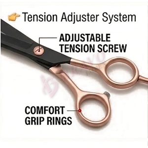 Ciseaux de barbier haut de gamme bicolores, design ergonomique, ciseaux professionnels pour la coupe de cheveux en salon - Product Image 3