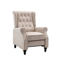 Fauteuil inclinable de luxe Berfa à dossier haut capitonné en velours PU, convertible et extensible, avec fonction massage, pour appartement et salon