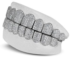 Rejilla Dental de Alta Calidad con 7 Quilates de Moissanita VVS1, Corte Brillante Redondo, 10 Superior y 10 Inferior, Plateada, para Moda Unisex - Product Image 1