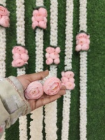 Mogra Jasmine Ranunculus Flower Garland Indian dekorasi pernikahan Mandap Mehndi Sangeet latar belakang panggung Dekorasi pindah rumah