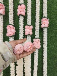 Mogra jazmín Ranunculus flor guirnalda boda india decoración Mandap Mehndi Sangeet escenario telón de fondo decoración de inauguración de la casa - Product Image 3