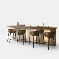 Ensemble de canapés en rotin imperméable pour l'extérieur, mobilier de salon de jardin 3 places pour hôtel, bar, cour, terrasse et balcon
