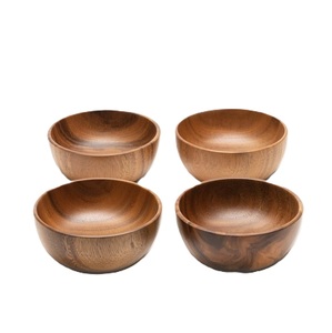 Tazón grande de madera de mango para servir para exhibición de alimentos de mesa Tazón redondo de madera de mango para aperitivos de frutas y decoración - Product Image 1