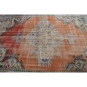 6,2x8,4 ft Turkish Rug, Vintage Rug, <b>Red</b> Animal Print <b>Wool</b> Rug - Product Image 5
