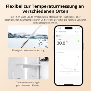 Aismartlink SONOFF SNZB-02LD Sensore di Temperatura Zigbee Impermeabile con Sonda in Acciaio Inox da 1,5M, Display <span class=keywords><strong>LCD</strong></span> - Product Image 4