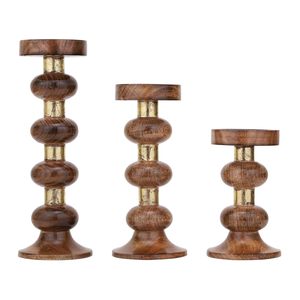 Forma de cubo Pilar de madera hecho a mano Soporte de vela Mango Madera Bajo MOQ Fabricante venta directa de fábrica - Product Image 5