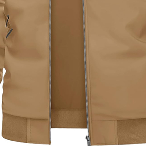Men's <b>Slim</b> <b>Fit</b> Cotton Bomber <b>Jacket</b> with Stand Collar Custom Logo Fashion Embroidered Outerwear Hot Sale OEM ODM Canvas Clothing - Product Image 3