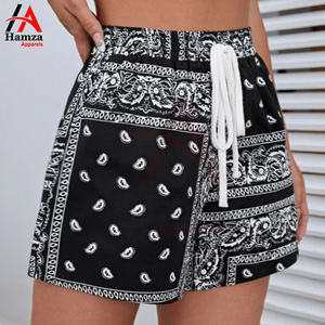 Shorts pour femmes à la mode respirant léger 180GSM Polyester Style confort haute ceinture élastique - Product Image 5
