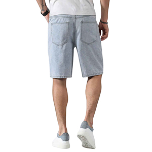 Short en jean durable pour hommes Design personnalisé pour des tenues décontractées avec ceinture confortable - Product Image 4