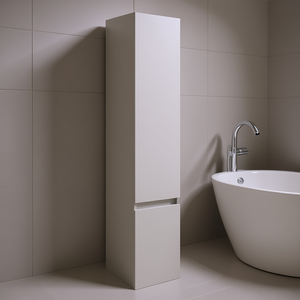 Colonne de salle de bain murale Vieste gris perle à 2 portes, design élégant pour salles de bain modernes - Product Image 3