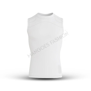 Camiseta Deportiva Unisex Blanca sin Mangas de Compresión, Alto Rendimiento, Soporte Muscular, Transpirable, Secado Rápido, para Entrenamiento Atlético - Product Image 1