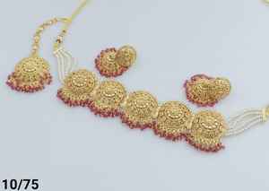 JOYERÍA DE COBRE TRADICIONAL Y DE MODA INDIA CONJUNTO DE JOYERÍA DE BODA NOVIA PARA MUJER CONJUNTO DE PENDIENTES Y COLLAR - Product Image 6