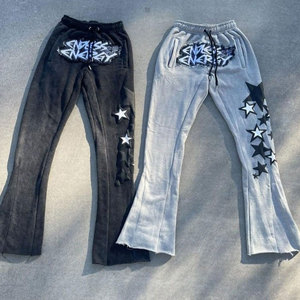 Ensemble de survêtement en molleton respirant pour homme, deux pièces, sweat à capuche avec fermeture éclair intégrale et pantalon évasé, molleton 100% coton, jogging tendance - Product Image 3