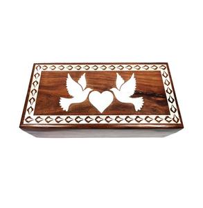 Urne funéraire en bois gravée avec un oiseau pour animaux de compagnie et humains, boîte commémorative personnalisée pour enterrage - Product Image 1