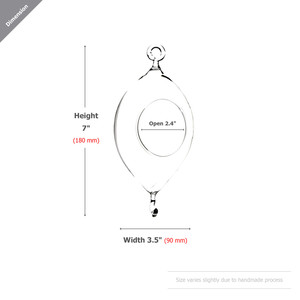 HCH1007 - Terrarium suspendu en verre oblong / Porte-bougie (double crochet) - 7 - Product Image 2