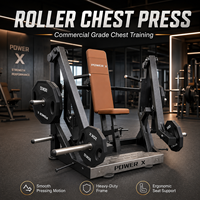 Machine de musculation pectorale professionnelle PowerX à charge libre, type à rouleaux, pour l'entraînement de la force pectorale
