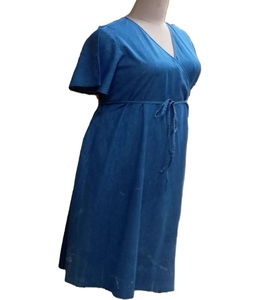 Vestido Casual de Verano para Mujer, de Mezclilla de Algodón, Color Sólido, hasta la Rodilla, Cruzado - Product Image 3