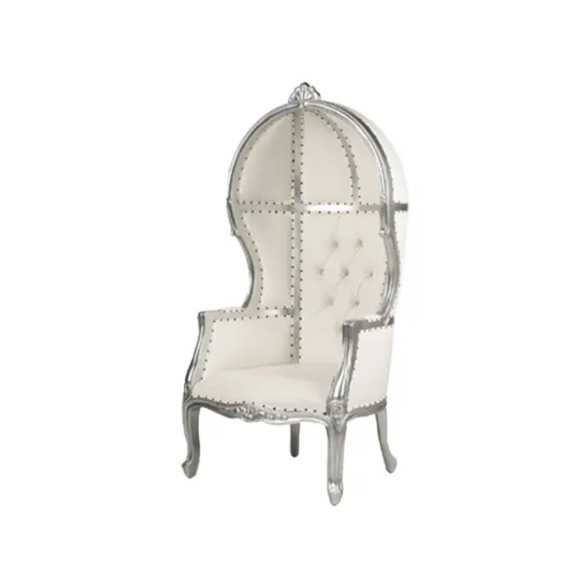 New fashion Luxury Wedding Chair Leather white Bride And Groom Chair with canopy Sofa King And Queen Throne direct factory