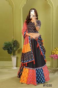 Lehenga choli ชุดเสื้อผ้าฝ้ายผ้าเรยอนขนาดใหญ่พร้อมงานพิมพ์ดิจิตอล - Product Image 5