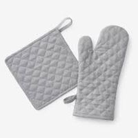 Ensemble de gants de four en toile de coton doux Gants de cuisine imprimés respirants Accessoire de cuisine résistant à la chaleur Grandes mitaines pour la vente en gros