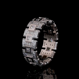 แหวนเพชรทรงฮิปฮอปประดับเพชรสีเงินสเตอร์ลิงวงแหวนชั้นดีสำหรับผู้หญิง925ตามสั่ง - Product Image 3