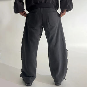 Ensemble de survêtement en coton 100% surdimensionné pour l'hiver, 480 g/m² |   Sweat-shirt ample et court personnalisé, pantalon de survêtement |   Poche unisexe anti-boulochage - Product Image 6