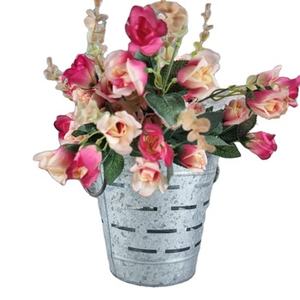 Vase à fleurs en métal galvanisé avec motif découpé, décoration rustique de ferme pour la maison et le jardin, vente en gros - Product Image 6