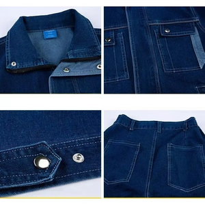 Overol de Trabajo Antiestático de Mezclilla, Uniformes Elásticos, Trajes de Soldadura, Chaqueta y Pantalones de Mezclilla para Reparación de Automóviles y Trabajos Eléctricos - Product Image 3