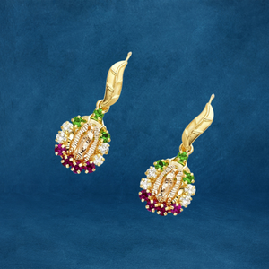 Pendientes Madre María chapados en oro de lujo modernos para mujer, diseño personalizable a la moda, Diamante de perla para fiesta cristiana clásica - Product Image 3