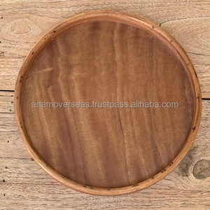 ถาดไม้ทรงกลมทันสมัยกระดานเสิร์ฟอาหารแบบมินิมอลสำหรับร้านอาหารและคาเฟ่ - Product Image 1