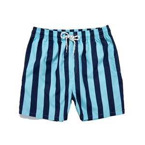 Kivotech-Pantalones cortos de playa personalizados de verano para hombre, 100% poliéster, con cintura elástica y diseño de rayas para deportes y natación - Product Image 1
