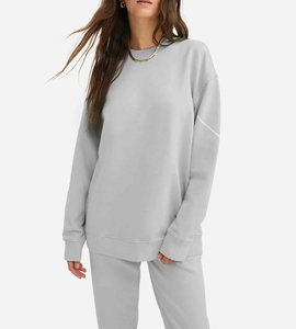 Precio al por mayor 100% algodón Sudadera de cuello redondo personalizado liso de gran tamaño pulóver para Unisex 360 gramos tela para hombres - Product Image 5