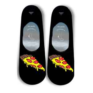 Pizza Patterned Black Non-Slip <b>Silicone</b> Ballet <b>Socks</b> for Outdoor Sports - Product Image 1