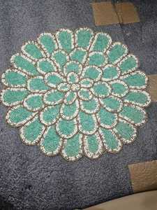 <b>Placemat</b> Set Table Mats Pads Collection with <b>Slate</b> Glass Drying Feature Premium 14-Inch Handmade Silver Gold Beaded - Product Image 3