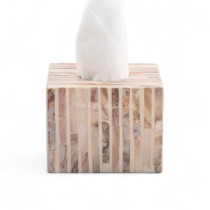 Caja de pañuelos clásica de nácar al por mayor, hecha a mano con incrustaciones de concha, Vietnam - Product Image 1