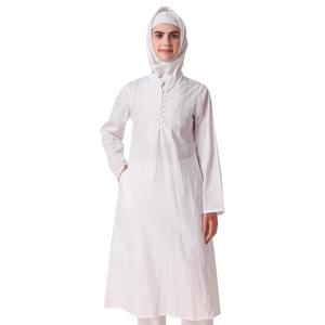 Hajna Modest - Túnica informal de algodón blanco con estampado de verano - Product Image 2