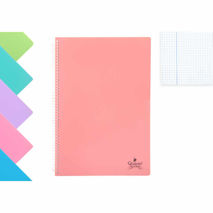 Flexible Spiral Notebook with 80H 90G/M2 Squares 4X4Mm Plastic Cover Folio 80H 90G/M2 Squares 4X4Mm Plastic Cover