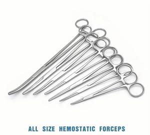 Juego de pinzas hemostáticas profesionales de todos los tamaños Abrazaderas de arteria recta y curva de acero inoxidable para cirugía general - Product Image 2