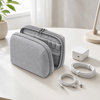 Sac de rangement pour appareils électroniques en PET recyclé, portable, avec poches en filet pour le voyage