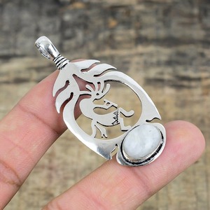 925 Sterling Silver <b>Moonstone</b> Gemstone <b>Pendant</b> Jewelry Handmade Silver Boho Style <b>Pendant</b> Jewelry For Women Wedding Gift For - Product Image 4