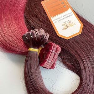 Extensions de cheveux humains vierges vietnamiens 100% Remy, trame unique, lisses et soyeuses, blondes, à fixer par ruban, double trame, non traités, bruts - Product Image 2