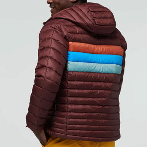 Men's Hooded Color Blocking Puffer Jacket Windproof Casual Winter <b>Coat</b> with Zipper Closure and Polyester Filling - Product Image 3