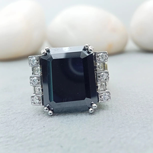 D'VINS JEWELS Classic 925 Silver Engagement Ring Emerald Cut Buguette Brilliant 9x7mm VVS Moissanite Gold Wedding Band for Gifts - Product Image 1