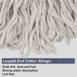 Serpillère en boucle de fil recyclé industriel du Kentucky avec clip en plastique, serpillère à roulettes, écologique, durable, auto-essorage - Product Image 3