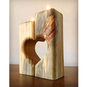 Porte-bougie en bois pour cadeau et souvenir Mariages Fêtes Événements - Product Image 3