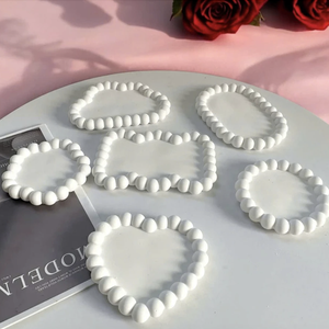 Plateau décoratif en ciment blanc pour le rangement et le style moderne de la maison, plateau en béton artisanal fabriqué au Vietnam - Product Image 3